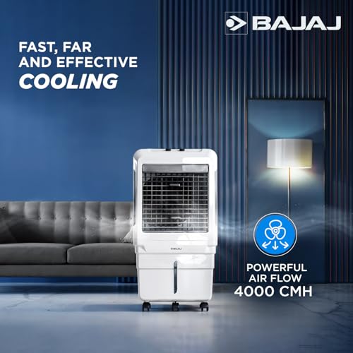 Bajaj DMH 85X 85L Desert Air Cooler | High Air Delivery with Turbo Fan Technology | 3-Side Honeycomb Cooling & 4-Way Swing | Inverter Compatible | 1 Year Warranty【White】 view 2