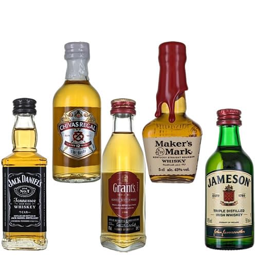 Amazon.co.jp: ミニチュア ウイスキー 飲み比べ5本セット 50ml×5