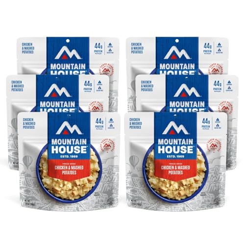Mountain House Gluten-Free Chicken & Mashed Potatoes Freeze-Dried Food for Camping, 12 Servings, 30-Year Shelf-Life