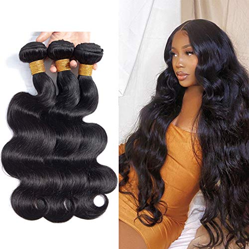 Brazilian Body Wave Bundles 12 14 16 Inch 3 Bundle Peruvian Raw Remy Human Hair Unprocessed Virgin Hair Sew In Hair Extensions Thick Hair Bundle Body Wave Natural Color