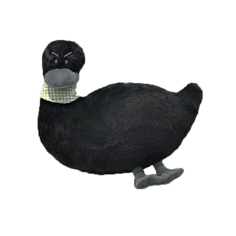BONICI Men Women Creative Cute Super Cute Funny Novelty Expression Face Plush Duck Decoration Cushion Pillow Neck Gaiter Neckerchief Soft Cheer Duck Lover Valentine DuckBed Action Figure -Small Black
