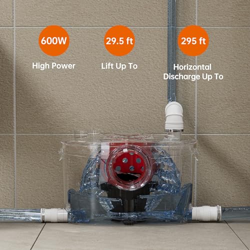 Superflo Upflush Toilet For Basement With 600W Macerating Toilet System & Silent Toilet Pump For Macerator Toilet thumb #2