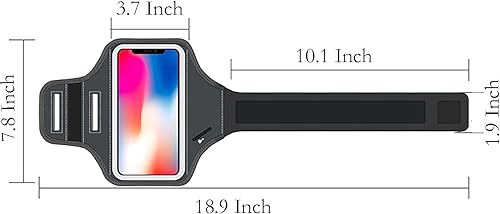 Miniatura 3 de Brazalete impermeable para teléfono celular, 6.8 pulgadas x 3.2 pulgadas ampliar la bolsa de teléfono para correr, caminar, deportes y montañismo