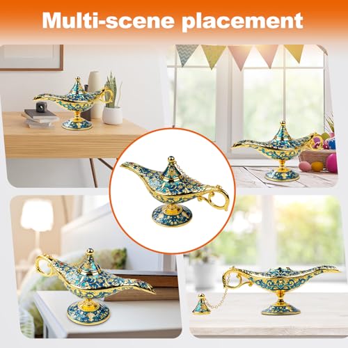 BuyWeek Aladdin Lampe, Vintage Hohl Geschnitzt Magic Genie Lampe Legendäre Aladdin Wunderlampe für Tischdekoration und Geschenk