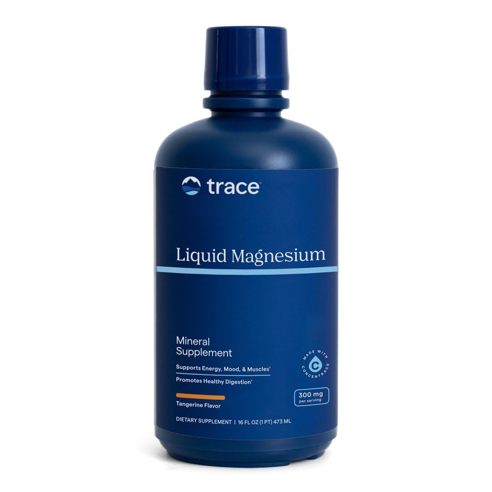 Trace Minerals Liquid Magnesium Supplement, 300 mg, 16 fl oz, Tangerine Tangerine 16 Fl Oz (Pack of 1)
