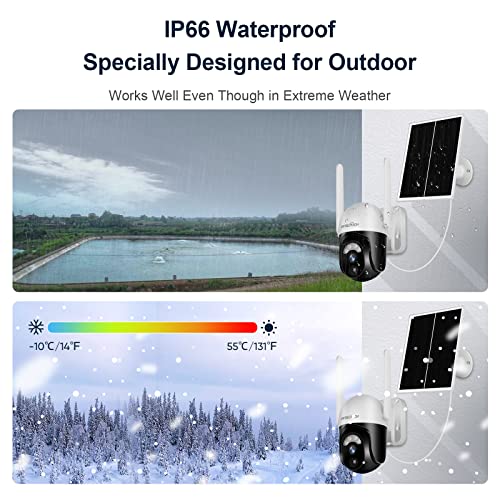 4G Lte Cellular Solar Security Camera Outdoor Wireless With Sd & Sim Card (Verizon At&T T-Mobile)2K Pixels, 360°Ptz, Night Vision, Spotlight, Pir Detection Alerts, Cloud Storage - No Wifi Camera #TOP6