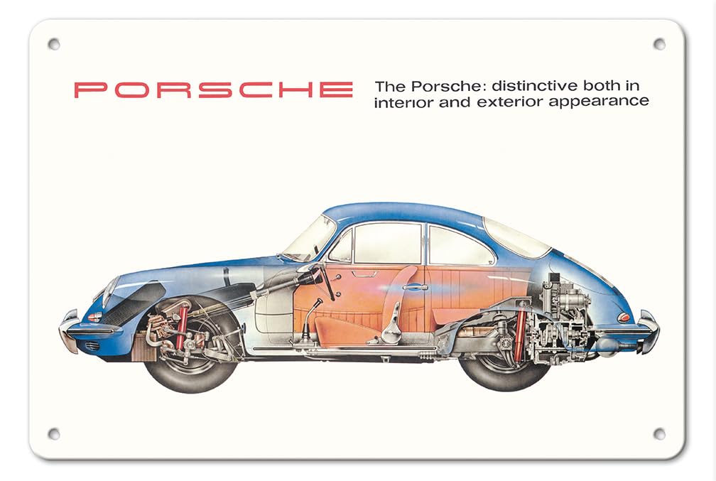 Pacifica Island Art Porsche 356 Showroom Poster - Distinctive Both in Interior and Exterior Appearance - Vintage Automobile Poster c.1962-8 x 12 inch