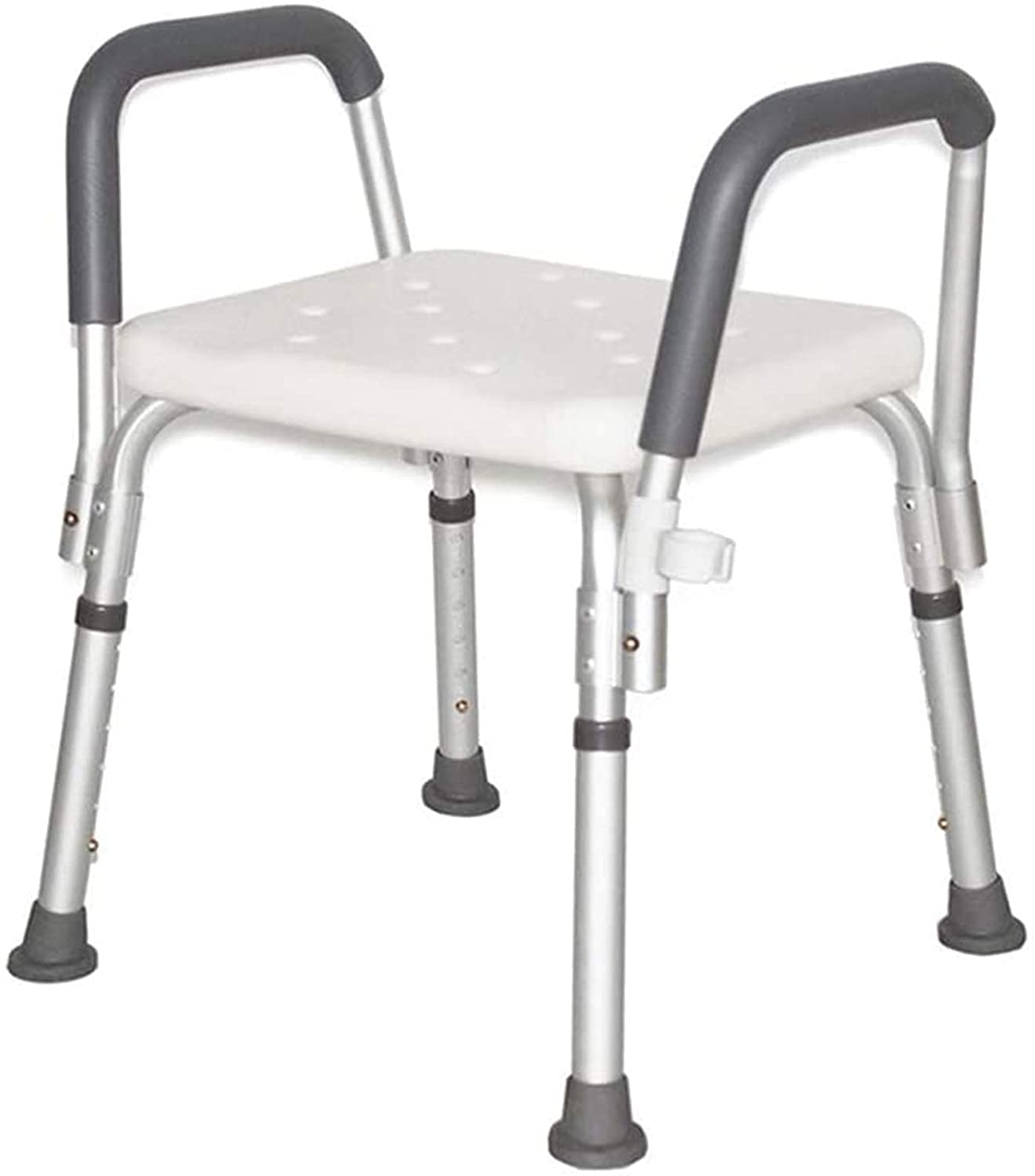 Asientos De Ducha, Sillas De Baño, Taburete De Baño Antideslizante De Altura Ajustable, Silla De Ducha De Hospital con Pasamanos, Ayuda De Ducha Sin Respaldo para Di,
