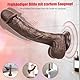 Dildo für Frauen, 23cm Leise 9 Teleskop und Vibrationen mit stoßfunktion Dildo Vibrator, Diloschwanz für Frauen, 42 ℃ beheizbarer Vibratoren für Realistischer G-Punkt (Kaffeefarbe)
