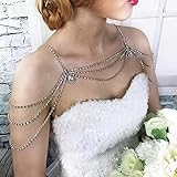 BETHYNAS Boho Layered Rhinestone Shoulder Chain Bling Crystal Tassel Body Chain Jewelry Party Bra Ch