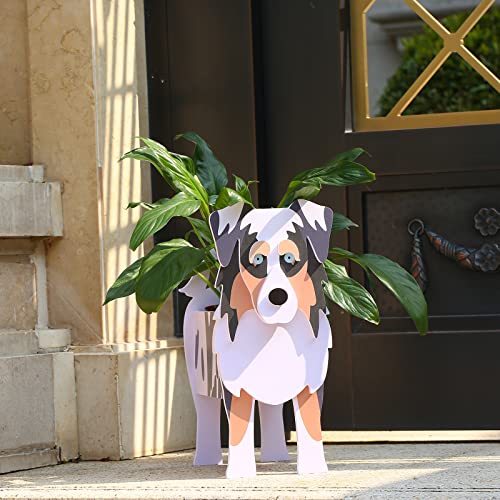 Pot de fleurs extérieur original et grand pot design chien berger australien - 4