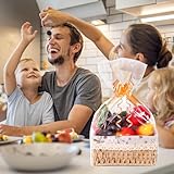 20Pcs Large Cellophane Wrap for Hampers, 60 x 40cm Clear Cellophane Wrap Bags with Pull Bows,Resealable Basket Gift Bag for Hamper Making Christmas Easter Valentine's Day Presents Packaging - Image 7