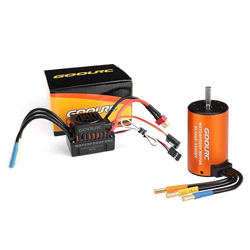 GoolRC Motor sin escobillas mejorado impermeable 3660 3300KV Motor sin escobillas con 60A ESC Combo Set para 110 RC Car Truck
