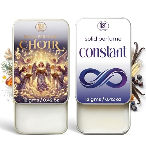 Image of Dr.Mashur Solid Perfume |Choir&Constant Alcohol Free Wax Perfume Balm, Long Lasting | Pocket Tin 12g, Pack Of 2| Non Greasy Smooth Glide, Travel Friendly Men And Women