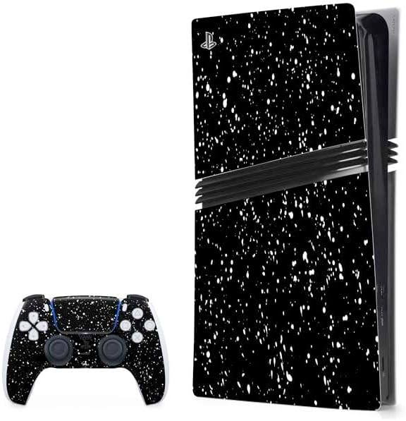 Skinit Decal Gaming Skin Compatible with PS5 Pro Bundle - Black Speckle Design