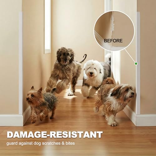 Image of Corner Protectors,2PC Self Adhesive Corner Protectors for Walls, 16In x 1.57in Easy to Install Edge Guard Strip for Drywall,Garage Door,Baseboard, White