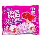 Colombina (1) 22pc Bag Tiger Pops Very Cherry Lollipops Heart Shaped Candy Great For Classroom Exchange! To:/From: On Wrappers Valentine's Day 7 oz