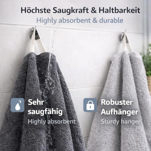 Betz Premium Handtuch-Set 10-teilig – 100% Baumwolle – Oeko-TEX® Zertifiziert – saugfähig&weich – 470g/m² – Duschtücher, Handtücher, Gästetücher & Waschhandschuhe – Farbe Anthrazit & Silber Grau