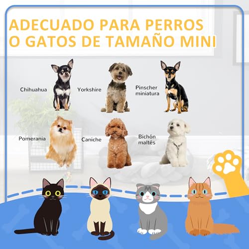 PawHut Hundebett Hundekissen kleine Hunde, Ø55 x 14 cm Hundekorb waschbarer flauschig Hundesofa Hundematte mit weiche Polsterung, Grau