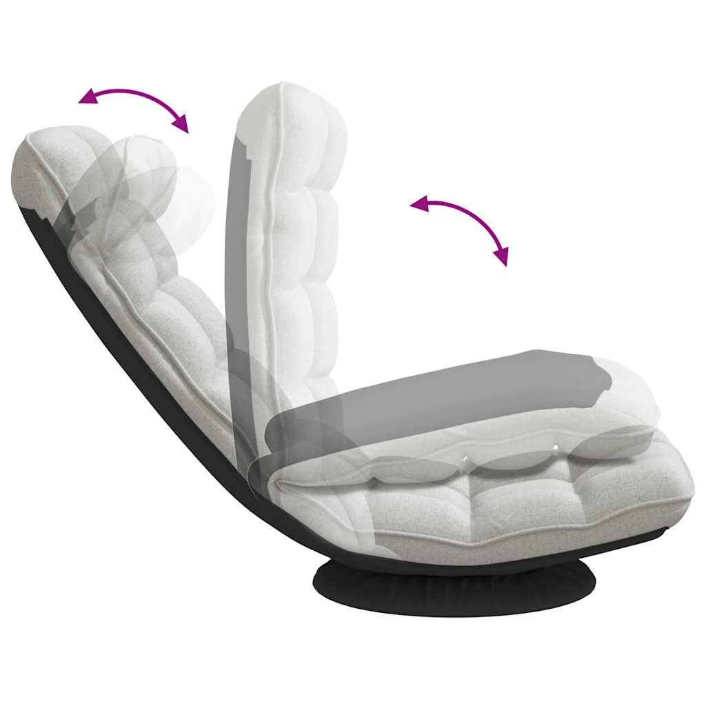 vidaXL Sillón Giratorio de Suelo de Tela Gris Nube 70x51x79 cm, Silla giratoria, Silla de Juego de Piso, Silla de Piso Plegable