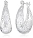 Sterling Silver Filigree Oval Hoop Earrings