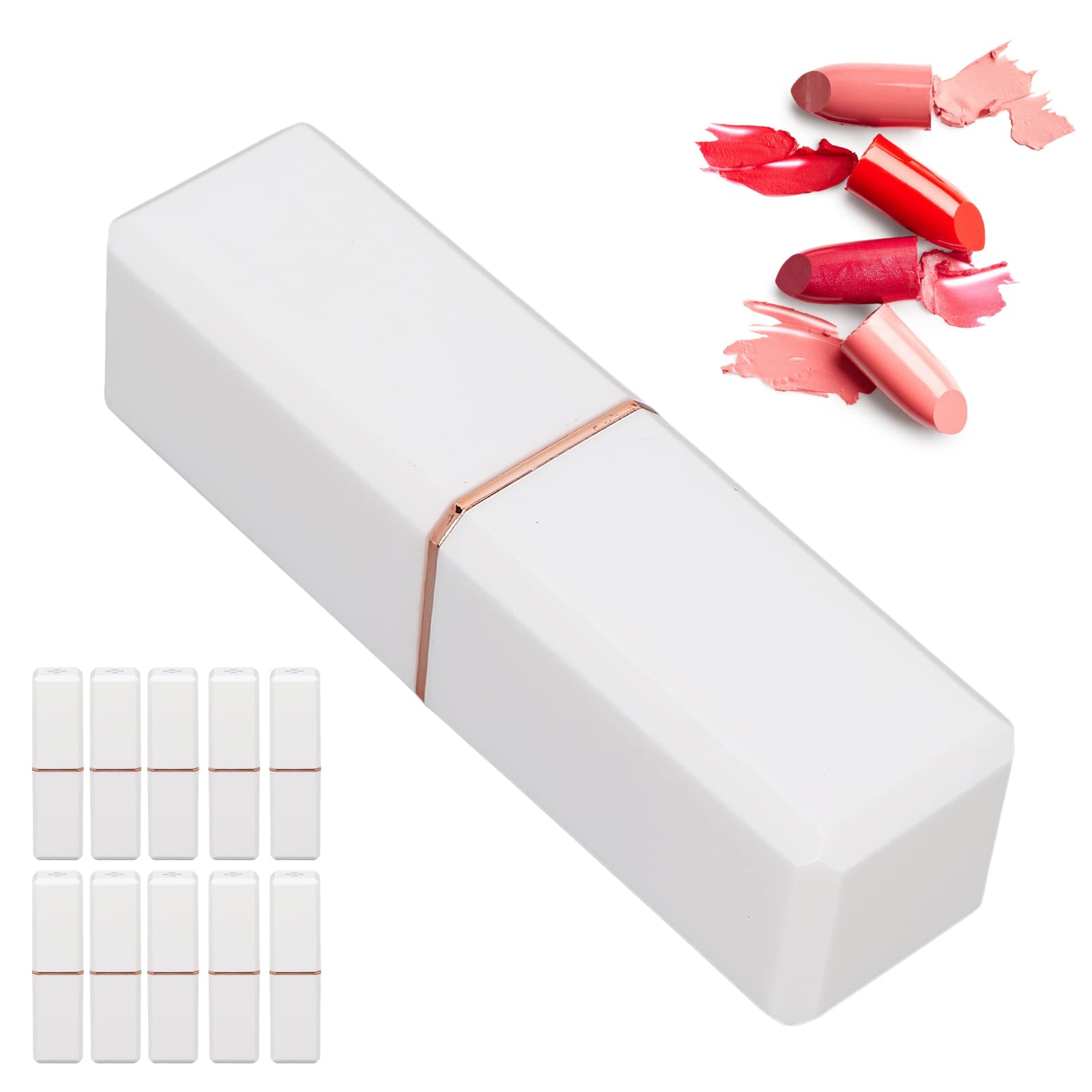 10pcs Portable Empty Lipstick Tube DIY Empty Lip Balm Tube Refillable Lipstick Bottle Container, Standard - Image 3