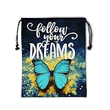 Abstract Butterfly Gymnastics Grip Bag - Follow Your Dreams Grip Bags for Gymnasts Turquoise Butterf