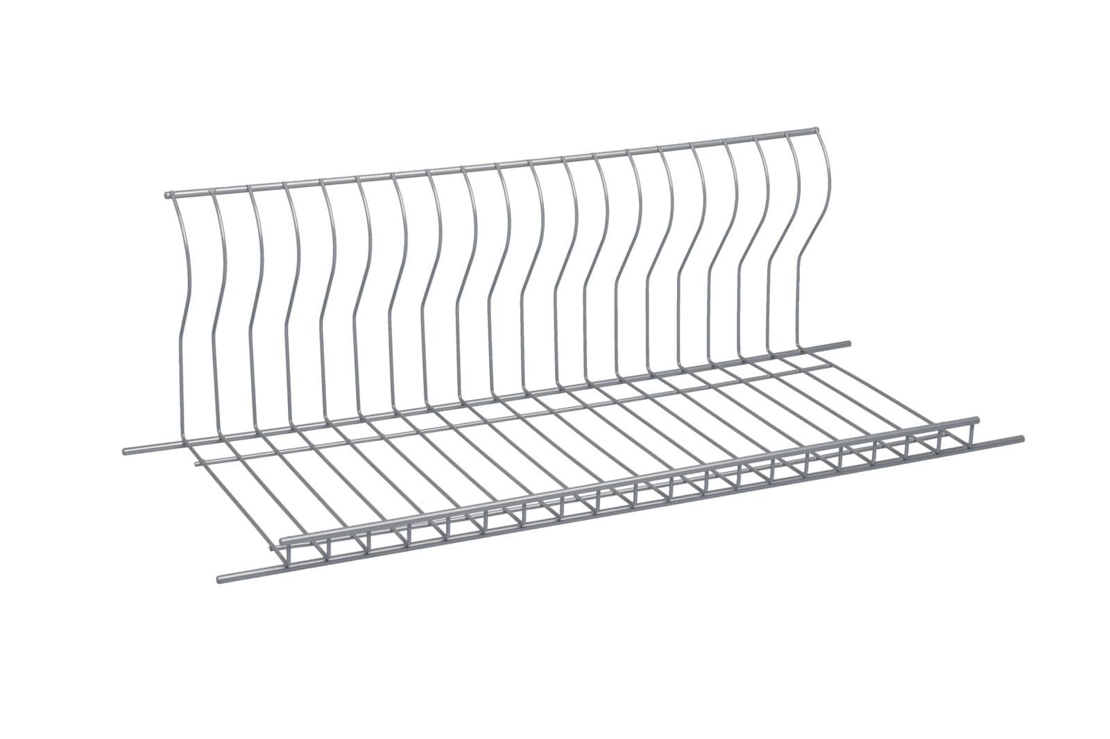 Scolapiatti in Cromo Protetto con Griglia Verticale - 86 cm, Alta Qualità, Ideale per Pensili da Cucina da 90 cm. Antiruggine, perfetta sostituzione, comprende portabicchieri e vaschetta