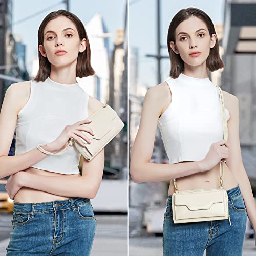 Image of nuoku Small Purse for Women, RFID Blocking Wristlet Wallet, Crossbody Clutch with Cell Phone Pocket