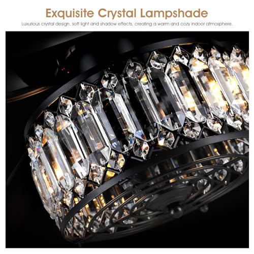 Kviflon Chandelier Ceiling Fans With Lights, Crystal Ceiling Fan With Remote, 48 Inch Farmhouse Fandelier Ceiling Fan For Living Room Dining Room Bedroom thumb #2