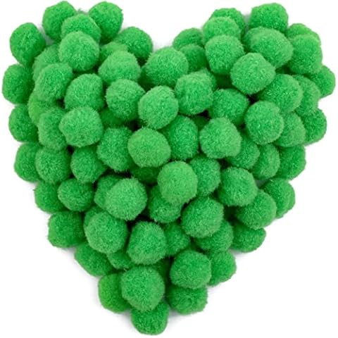 MORFEN 300 Pcs Pom Poms, 1 Inch Red + Green Craft Pom Poms, Fuzzy Pompom Puff Balls, Small Pom Pom Balls for DIY Arts, Crafts Projects, Family Decorations Cover