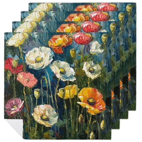 Servilletas de Tela Estilo Plantas Verdes Oscuras 4 Piezas miniatura 1