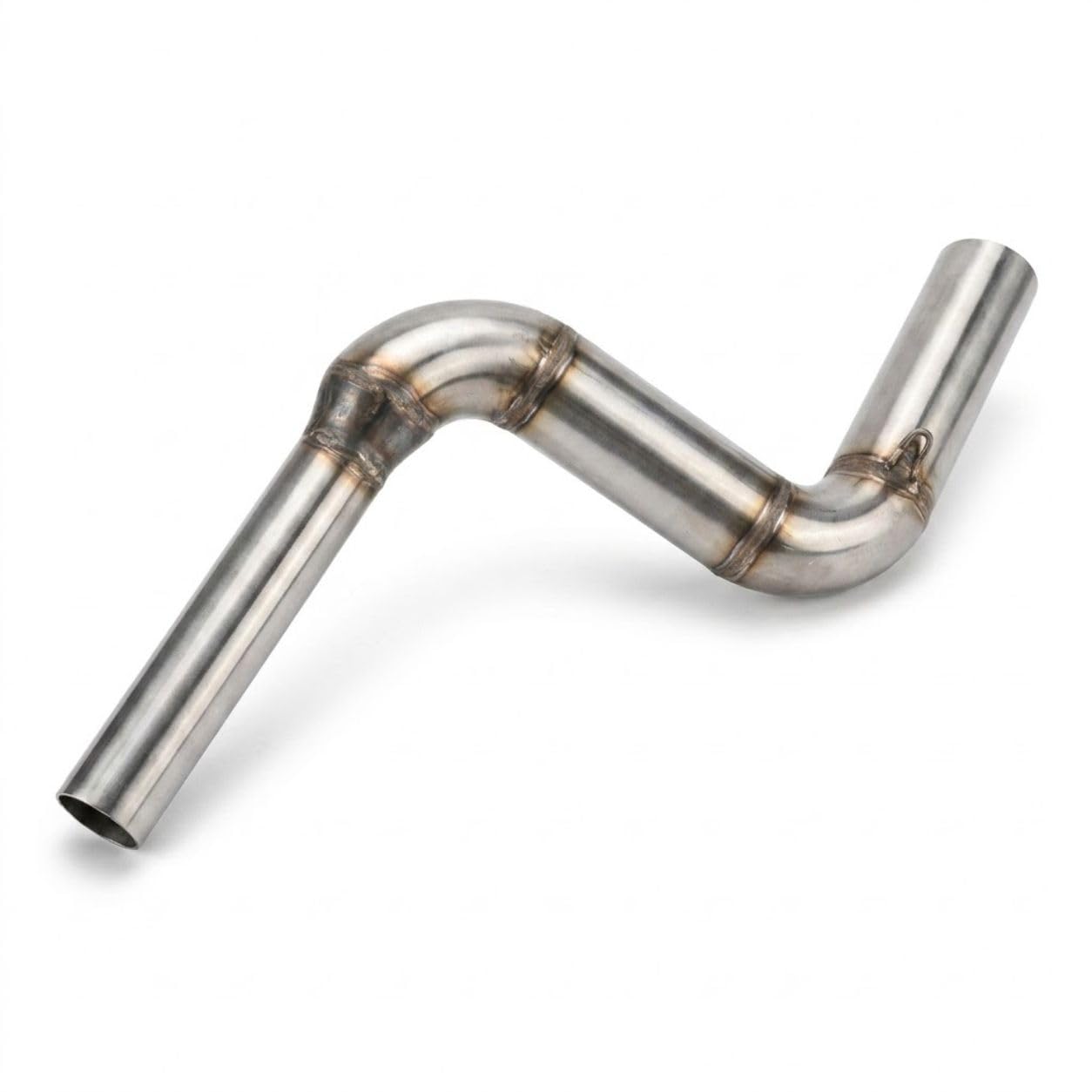 R.K.FUNKY Stainless Steel Half Bend Exhaust Pipe Compatible with Bajaj Pulsar NS Series | Motorcycle Slip-On Exhaust Connecting Pipe with Mounting Hook | Silver-picture-21