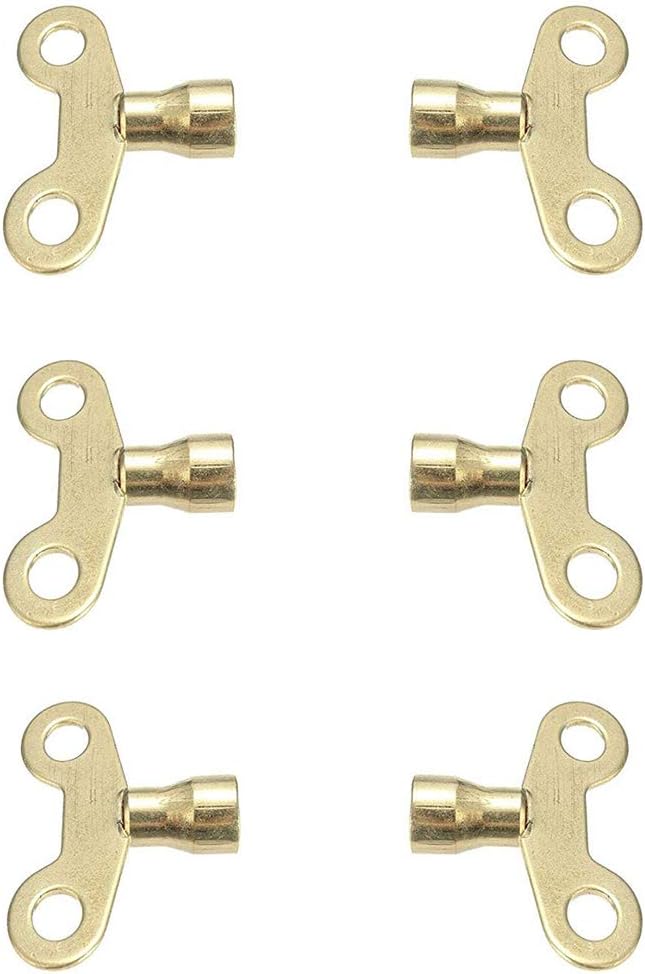 6Pcs Faucet Key, Brass Socket for Faucet and Radiator Valve, 6mm/0.24" Square Hole