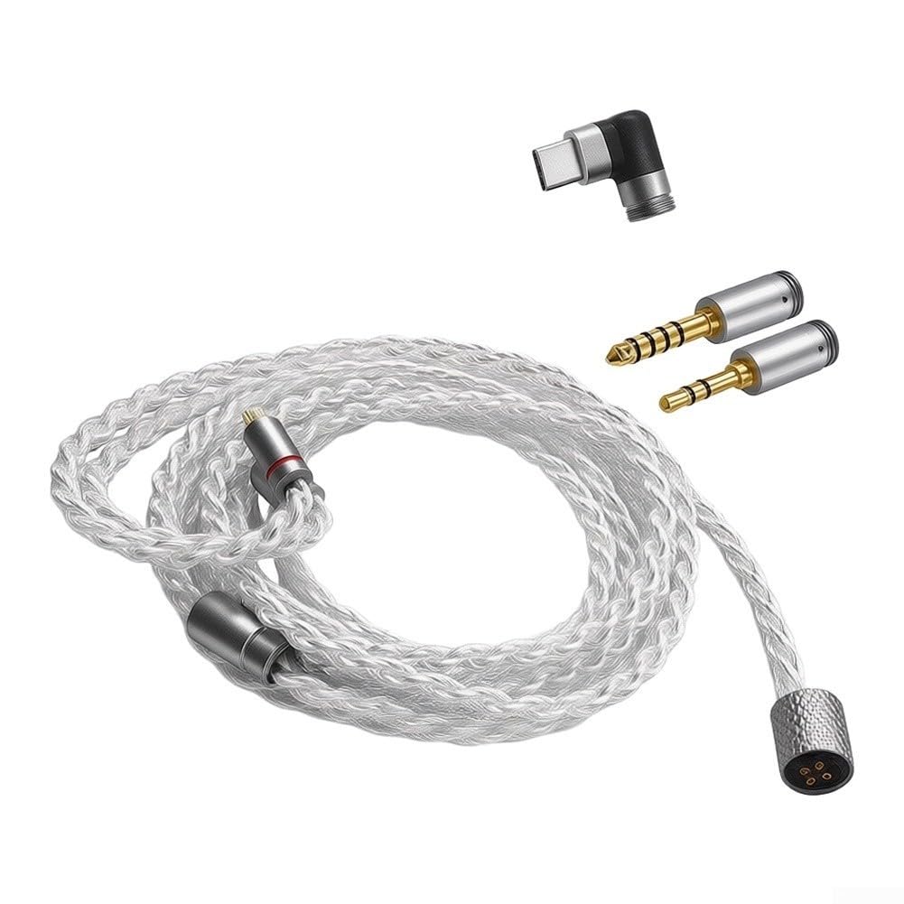 Câble auxiliaire 3,5 mm plaqué argent pour cuivre 1,2 m pour casque audiophile de voiture Hi-Fi pour iPhone, iPad, tablette, ordinateur portable pour lecteur MP3, argent (3 en 1)