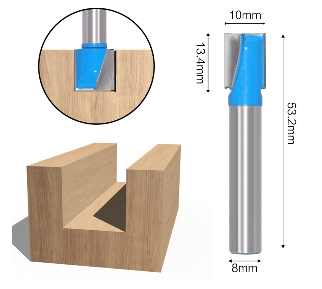 Set di 5 punte per Fresa, Codolo da 8 mm, APLUS Router Bits per Fresatura del Legno, 10/15/20/25/30 mm
