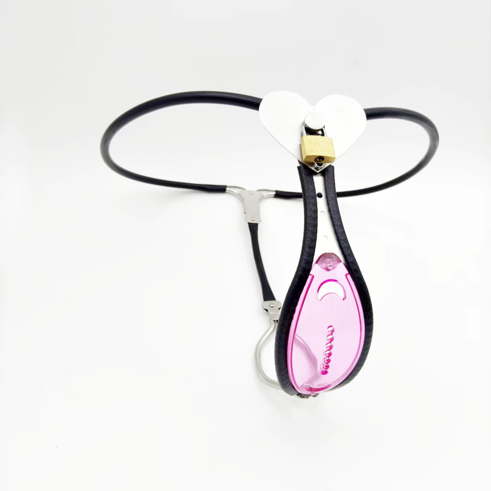 Keuschheitsgürtel Für Damen Edelstahl Keuschheitsgürtel Für Damen Edelstahl Extrem Metall Set Chastity Belt for Women Metal Lock Abschließbare Frau Schloss Frauen Mit Xxl,black-80-100CM