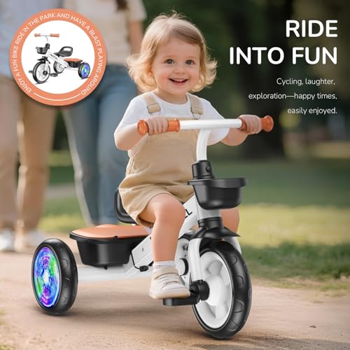 image for Umatoll Tricycle for Toddlers 2-5 Year Old, Ajustable Toddler Bike Out