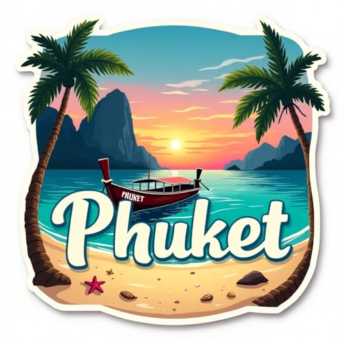Image of Naxon Phuket City Theme Souvenir Wooden Refrigerator Stylish Fridge Magnet - Fridge Decoration Magnet for Kitchen & Home Decor | Perfect Souvenir Gift | Size 3x3 Inches | Pack of 1