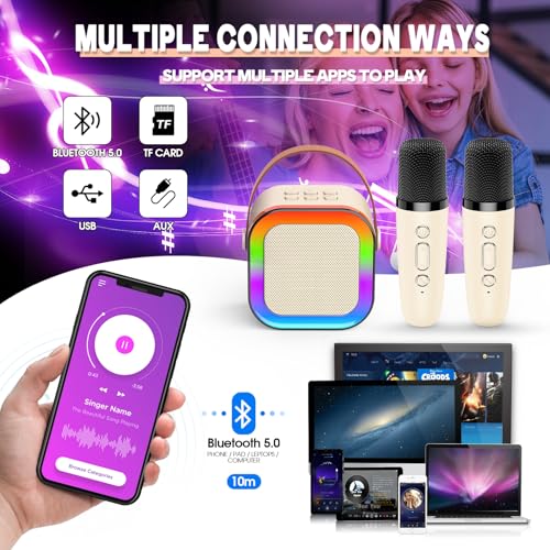 Image of Gralal Kids Toys Age 3-15, Karaoke Machine 2 Microphones for Kids Girls Boys Toys Age 3 4 5 6 7 8 9 10 11 Year Old Boy Gifts for 3-12 Year Old Girls Teenage Boy Gifts Girls Birthday Presents