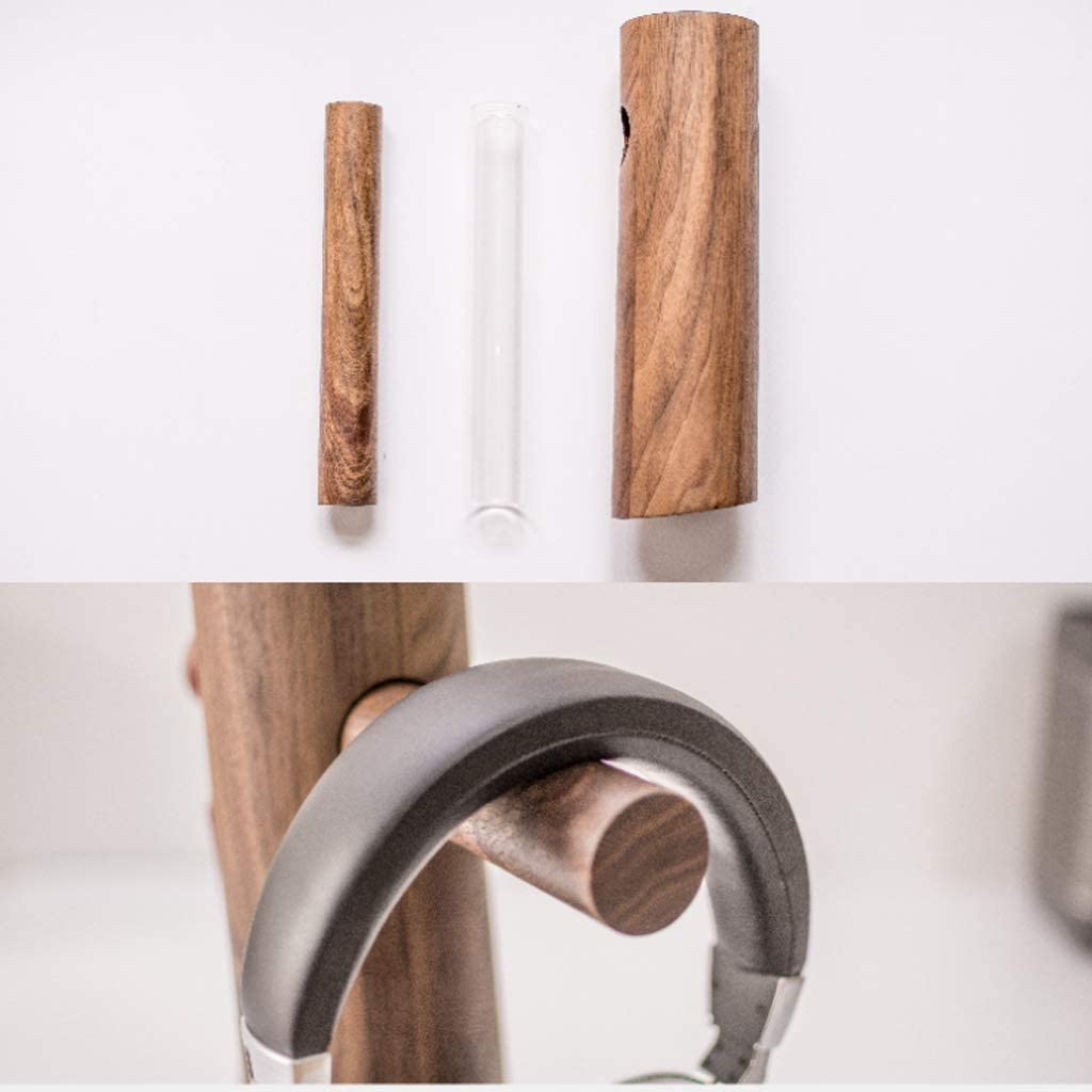 Kopfhörerhalter, Massivholz Kreative Kopfhörer Rack Gaming Headset Lagerung Regal(A walnut)