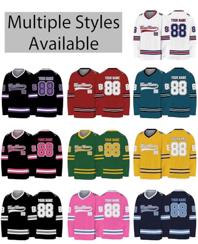 Custom Hockey Jersey Personalized Name Number Logo Customizable Polyester Hockey Uniform Long Sleeve for Men Women Youth Blackgray