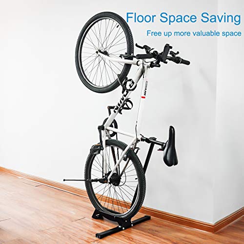 Qualward Bicycle Stand Vertical Bike Rack Floor Adjustable Upright Design, Space Saving for Living Room, Bedroom or Garage