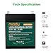2000 Cycles 12V 6Ah Miady Lithium Iron Phosphate Battery, Rechargeable LiFePo4 Battery, Low Self-Discharge and Light Weight, for Kid Scooters, Fios Replacement Battery