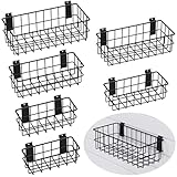 MENEONE Heavy Duty Slatwall Baskets - 6 Pack Black Multi-Size Storage Organizer for Garage Workshop, Fits...