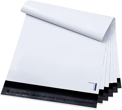 POLYSELLS 100 Pack 19x24 Inch White Poly Mailers Shipping Envelopes, Strong Adhesive Sealing, Waterproof, and Tear-resistant Postal Mailing Bags for Clothing, Books, and Accessories