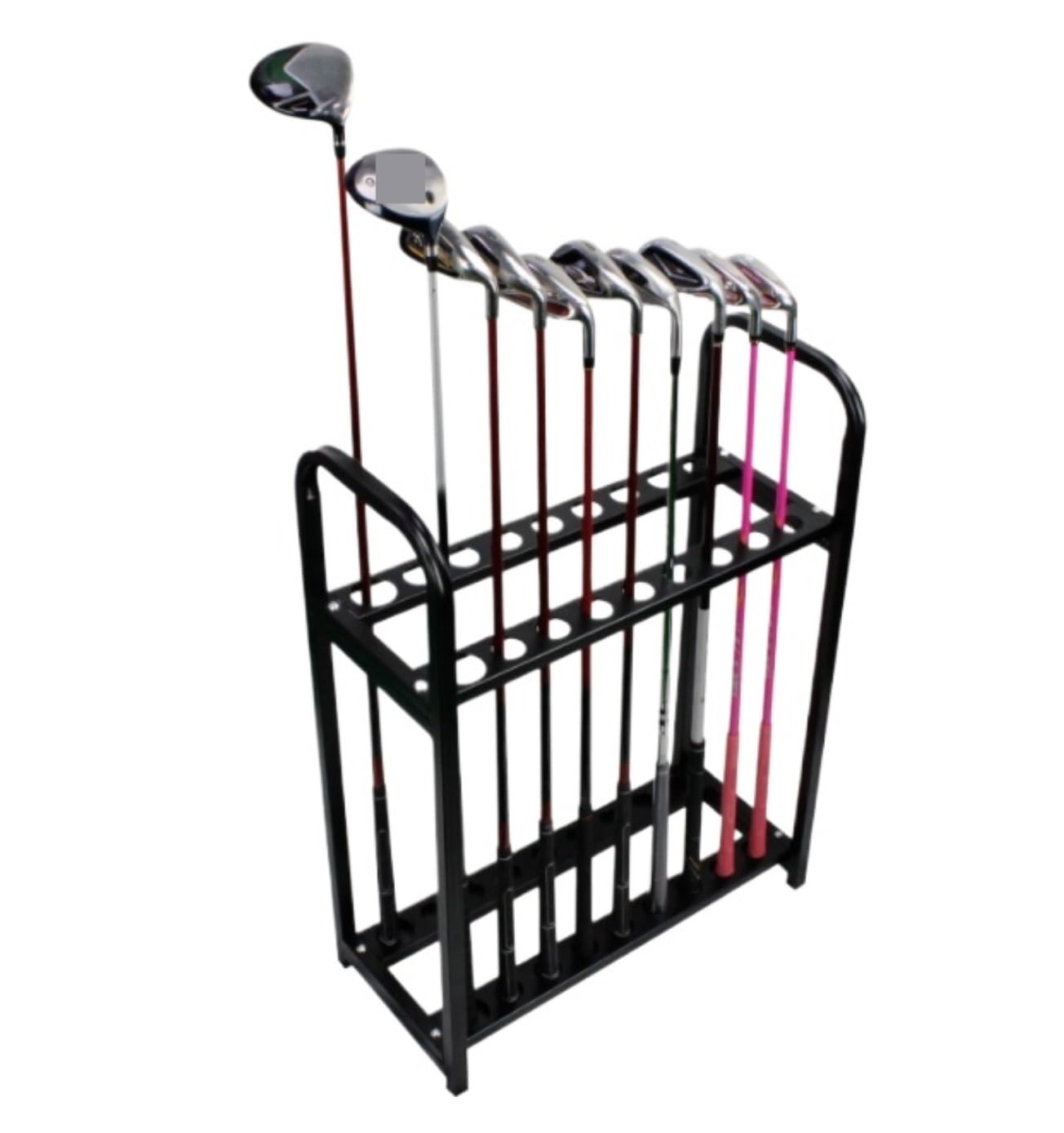 Iwenzhkpa Black Golf Stand Golf Club Organizers And Storage Yard Golf Club Display Stand Rack Putter Holder Hold 27 Putter Golf Storage Rack