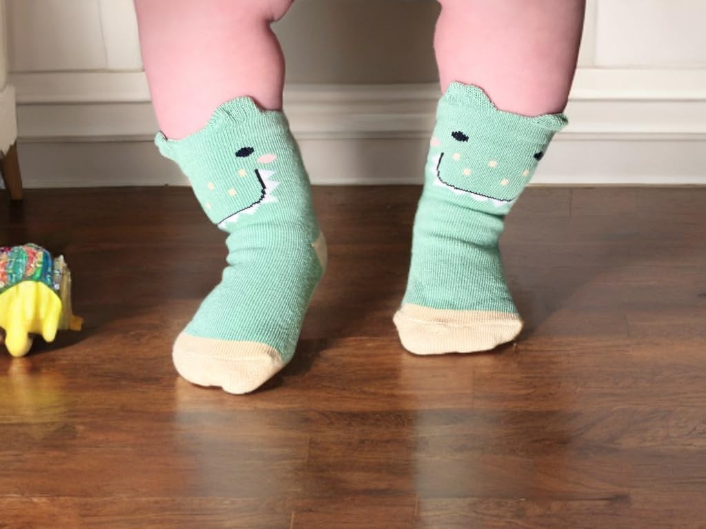 7-Pack Cute Animal Baby Socks Non Slip Grip Toddler Kids Sock Newborn Essentials - Image 3