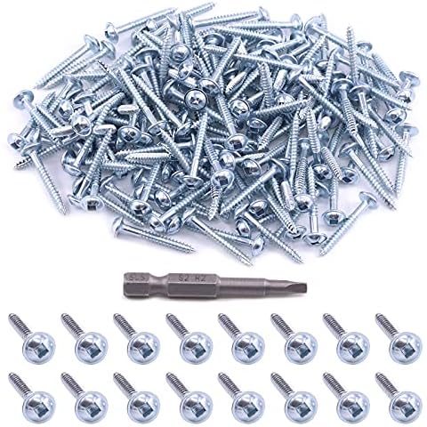 Glarks 160Pcs #8x1-1/4" Pocket Hole Screws Zinc Coated Square Drive Self Tapping Fine Thread Wood Screws Cover