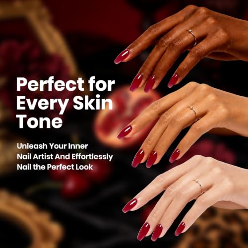 Image of Beetles Wine Red Gel Nail Polish, Cabernet Kiss 15ML Fall Jelly Gel Polish